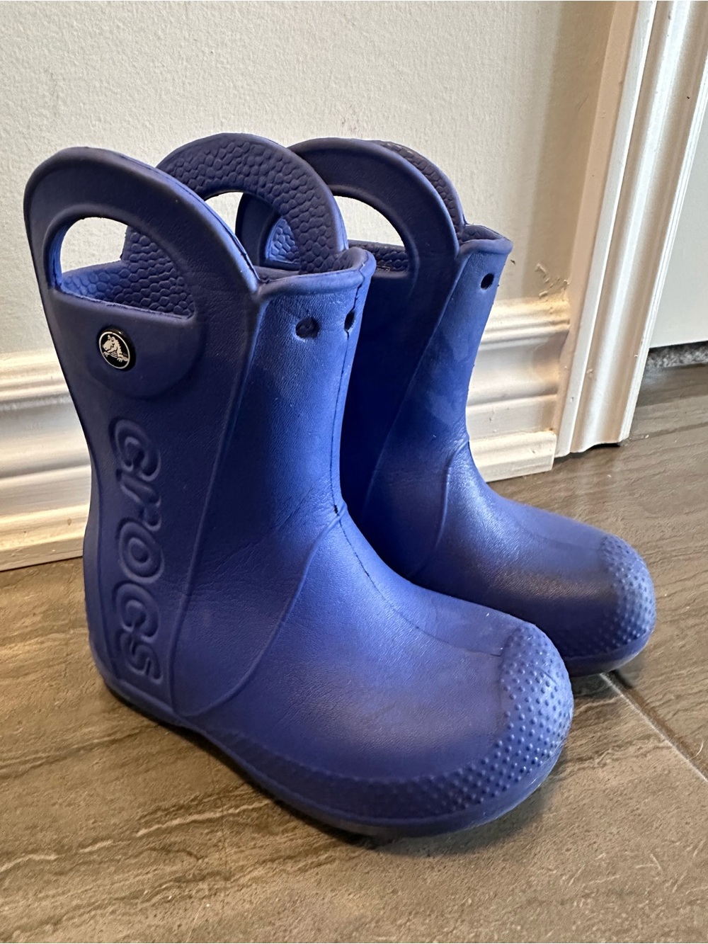 Crocs Kids' Blue Rain Boots with Handles size C9